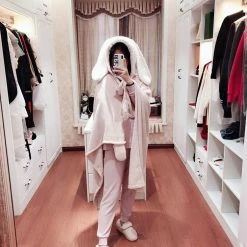 EverythingCuteClub Lingerie + Panties + Sleepwear + Socks Rabbit Lounge Set Cloak Soft And Cozy Pyjamas