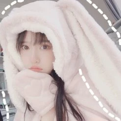 EverythingCuteClub Lingerie + Panties + Sleepwear + Socks Rabbit Lounge Set Cloak Soft And Cozy Pyjamas