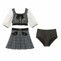 EverythingCuteClub Kawaii Navy Collar Girly Swimsuit Set Two Ways Of Wearing