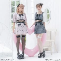 EverythingCuteClub Kawaii Navy Collar Girly Swimsuit Set Two Ways Of Wearing