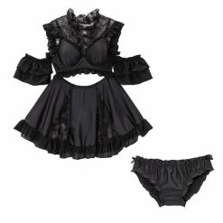 EverythingCuteClub Chinese Style Girly Swimsuit Set Two Ways Of Wearing