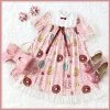EverythingCuteClub Donuts Daily One Piece Dress Puff Mesh Sleeves 1 EverythingCuteClub Donuts Daily One Piece Dress Puff Mesh Sleeves