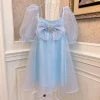 EverythingCuteClub Dress + Rompers Daughter Of Sea Mesh Dress Short Sleeve Puff Sleeve High Waist Dress
