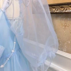 EverythingCuteClub Dress + Rompers Daughter Of Sea Mesh Dress Short Sleeve Puff Sleeve High Waist Dress