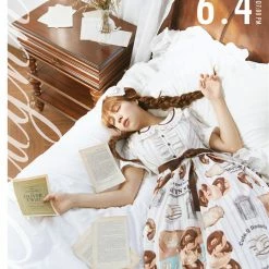 CuteQ Donuts Coffee Shop Lolita Daily Op One Piece Dress Dolly Collar 33 CuteQ Donuts Coffee Shop Lolita Daily Op One Piece Dress Dolly Collar