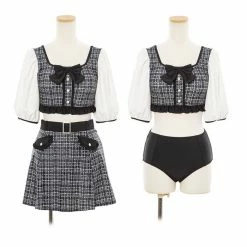 EverythingCuteClub Kawaii Navy Collar Girly Swimsuit Set Two Ways Of Wearing