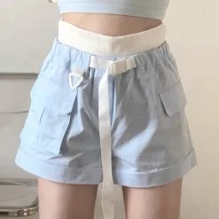 EverythingCuteClub Bottom Cute Rabbit Ornament Shorts White / Blue