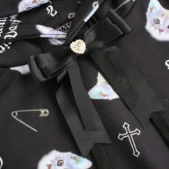 EverythingCuteClub Cat Head Harajuku Fashion Cross Hoodie Jacket