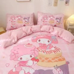 EverythingCuteClub Sanrio Core My Melody Kuromi Piano Bedding Sets Bed Linen
