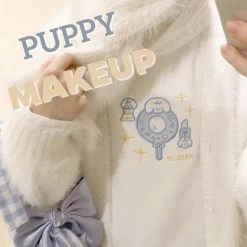 EverythingCuteClub Puppy Makeup Sweatshirt Top