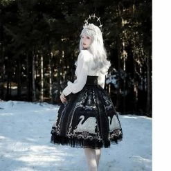 EverythingCuteClub The Death Of Swans SK Midi Dress Bottom