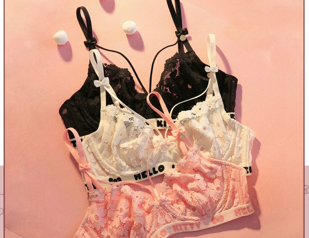 EverythingCuteClub Hello Kitty Lace Bra Set Lingerie + Panties + Sleepwear + Socks 8 EverythingCuteClub Hello Kitty Lace Bra Set Lingerie + Panties + Sleepwear + Socks