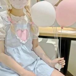 EverythingCuteClub Dress + Rompers Baby Heart Strap Dress