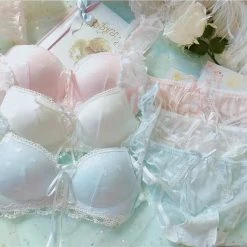 EverythingCuteClub Bralette Underwireless Underwear Girly Lace Heart