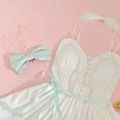EverythingCuteClub Mint White Fairy Dress Petit Girl Dress + Rompers