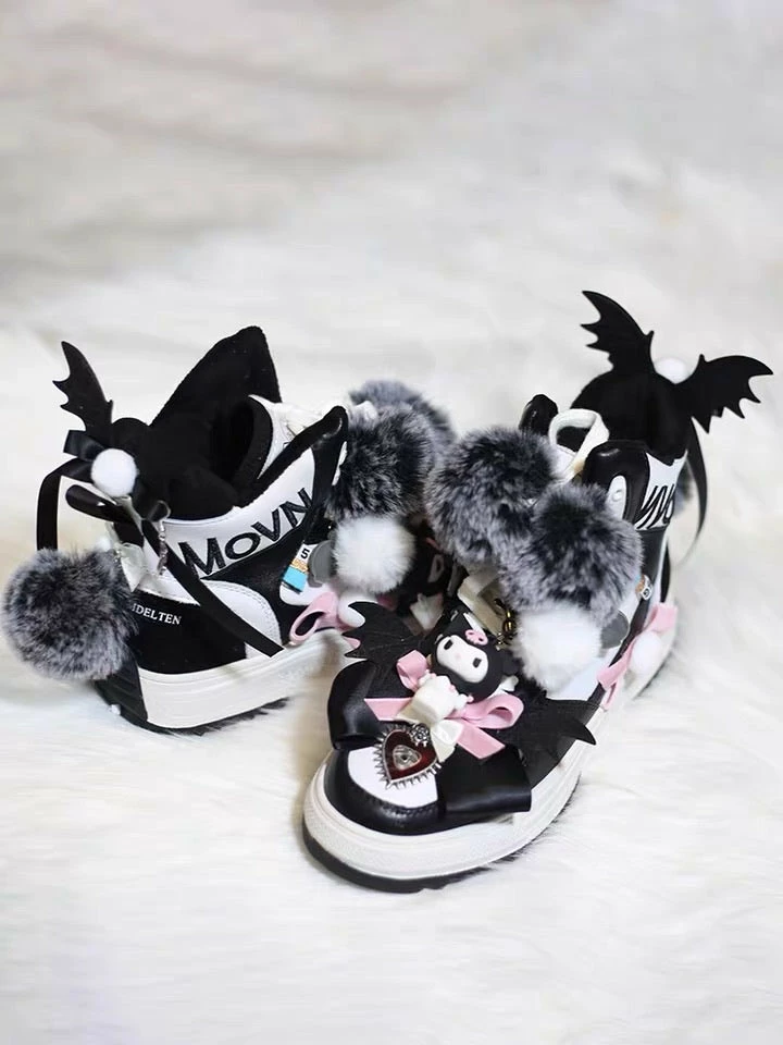EverythingCuteClub Cute Sneakers Extra Fleece Inside Kuromi Handmade Shoes 4 EverythingCuteClub Cute Sneakers Extra Fleece Inside Kuromi Handmade Shoes