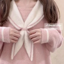 EverythingCuteClub Pinky Navy Sweatshirt Sweater