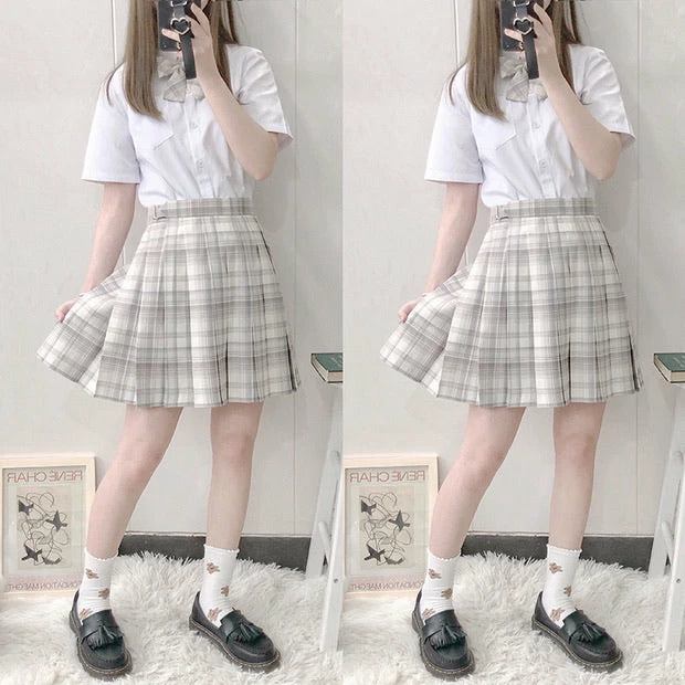 EverythingCuteClub Bottom Fine Snow Skirt Plaid Pleated Jk Skirt 5 EverythingCuteClub Bottom Fine Snow Skirt Plaid Pleated Jk Skirt