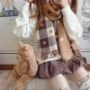 EverythingCuteClub Brown Heart Scarf
