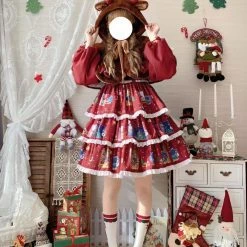 EverythingCuteClub Dress + Rompers The Letter After Christmas Lolita Set Dress + Vest+ Elk Cloak 17 EverythingCuteClub Dress + Rompers The Letter After Christmas Lolita Set Dress + Vest+ Elk Cloak