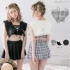 EverythingCuteClub Top Cross Sailor Collar Swimsuit Set