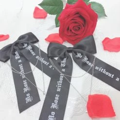 EverythingCuteClub Accessories Hairpins Cross Chain Gothic Ribbon