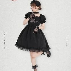 EverythingCuteClub Black Choco Cream Waffle Dolly Dress One Piece Dress 28 EverythingCuteClub Black Choco Cream Waffle Dolly Dress One Piece Dress