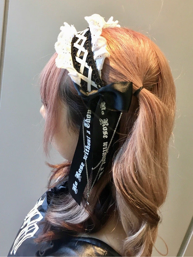 EverythingCuteClub White Black 地雷系 Hairband KC Jewellery/Hair Accessories/Hats 6 EverythingCuteClub White Black 地雷系 Hairband KC Jewellery/Hair Accessories/Hats