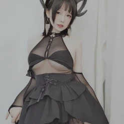 EverythingCuteClub Lingerie + Panties + Sleepwear + Socks Dark Angel Singer Cosplay Swallow-tailed Dress Lingerie