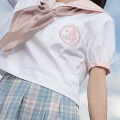 EverythingCuteClub Top Sanrio Collaboration My Melody Summer Jk Uniform Short Sleeve Shirt