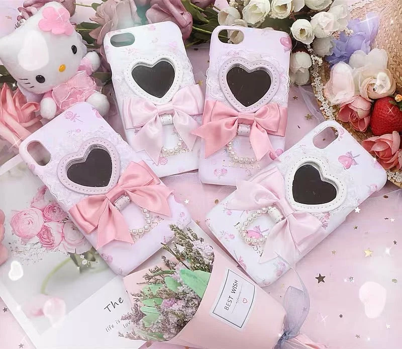 EverythingCuteClub Lizlisa Phone Case Heart Shape Mirror Boknot Phone Cases + Ipad Cases 5 EverythingCuteClub Lizlisa Phone Case Heart Shape Mirror Boknot Phone Cases + Ipad Cases