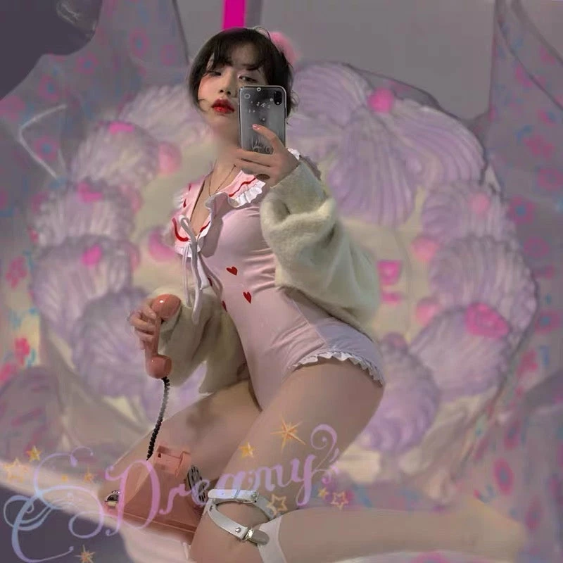 EverythingCuteClub Baby Blue / Pink Swimsuit One Piece Lingerie + Panties + Sleepwear + Socks 6 EverythingCuteClub Baby Blue / Pink Swimsuit One Piece Lingerie + Panties + Sleepwear + Socks