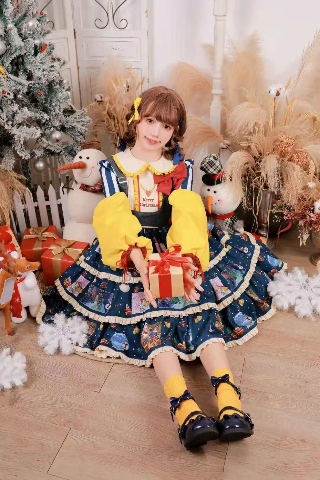EverythingCuteClub Dress + Rompers The Letter After Christmas Lolita Set Dress + Vest+ Elk Cloak 12 EverythingCuteClub Dress + Rompers The Letter After Christmas Lolita Set Dress + Vest+ Elk Cloak