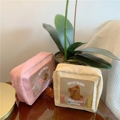 EverythingCuteClub Bear Makeup Bag Travel Bag