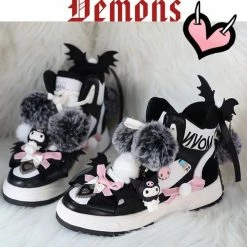 EverythingCuteClub Cute Sneakers Extra Fleece Inside Kuromi Handmade Shoes 8 EverythingCuteClub Cute Sneakers Extra Fleece Inside Kuromi Handmade Shoes