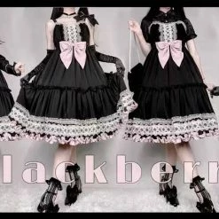 EverythingCuteClub Black Berry Lolita Fashion Dress Dress + Rompers