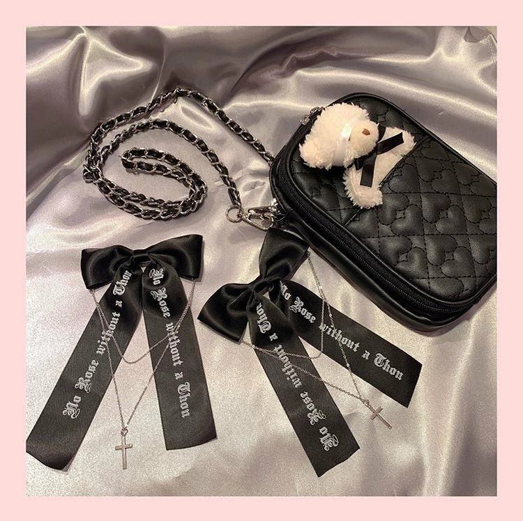 EverythingCuteClub Accessories Hairpins Cross Chain Gothic Ribbon 3 EverythingCuteClub Accessories Hairpins Cross Chain Gothic Ribbon