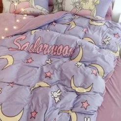 EverythingCuteClub Clearance Milk Fleece Sailormoon / Gingerbread Soft And Cozy Winter Bedding Set Bed Sheet Duvet Cover Pillow Case Bed Linen / Bedding Sets