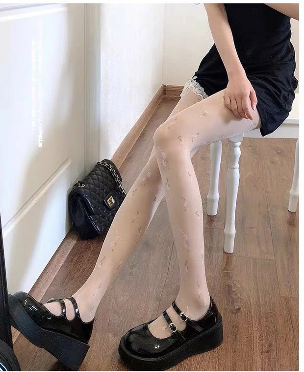 EverythingCuteClub Flower Print Pantyhose Stocking Buy 2 Get 1 Free Lingerie + Panties + Sleepwear + Socks 6 EverythingCuteClub Flower Print Pantyhose Stocking Buy 2 Get 1 Free Lingerie + Panties + Sleepwear + Socks