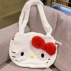 EverythingCuteClub Fleece Kuromi Pom Pom Purin Hellokitty Cinnamoroll My Melody Bag