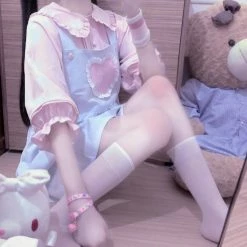 EverythingCuteClub Dress + Rompers Baby Heart Strap Dress