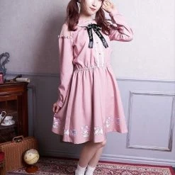 EverythingCuteClub Spring 2021 My Melody / Cinnamoroll / Kuromi Off Shoulder Rabbit Ear Dress Dress + Rompers