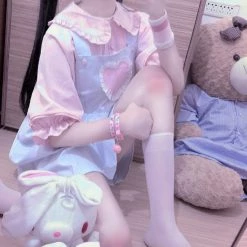 EverythingCuteClub Dress + Rompers Baby Heart Strap Dress
