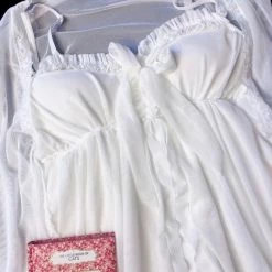 EverythingCuteClub White Lover 白い恋人 Cami Dress + Rope Set Pyjamas Night Dress Set 2pc Lingerie + Panties + Sleepwear + Socks