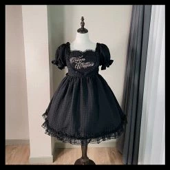 EverythingCuteClub Black Choco Cream Waffle Dolly Dress One Piece Dress 24 EverythingCuteClub Black Choco Cream Waffle Dolly Dress One Piece Dress