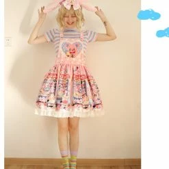 EverythingCuteClub Lolita Strawberry Rabbit / Cake Bear KC Hair Band Accessories