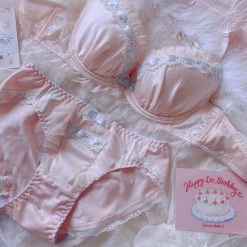 EverythingCuteClub Lingerie + Panties + Sleepwear + Socks Honey Ribbon Bra Underwear One Set 20 EverythingCuteClub Lingerie + Panties + Sleepwear + Socks Honey Ribbon Bra Underwear One Set