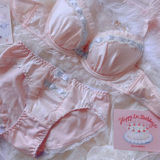 EverythingCuteClub Lingerie + Panties + Sleepwear + Socks Honey Ribbon Bra Underwear One Set 11 EverythingCuteClub Lingerie + Panties + Sleepwear + Socks Honey Ribbon Bra Underwear One Set