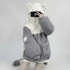 EverythingCuteClub Anti Social Shy Bear Jacket Jackets + Puffs+ Coats