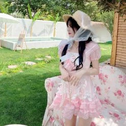 EverythingCuteClub Oil Painting Girl Dress Summer Joy Dress + Rompers